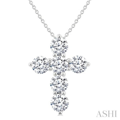 6 Stone Cross Diamond Fashion Pendant