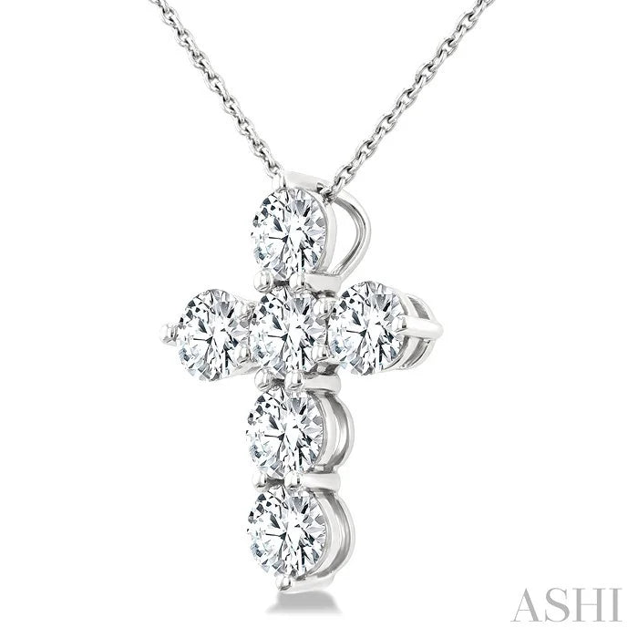 6 Stone Cross Diamond Fashion Pendant