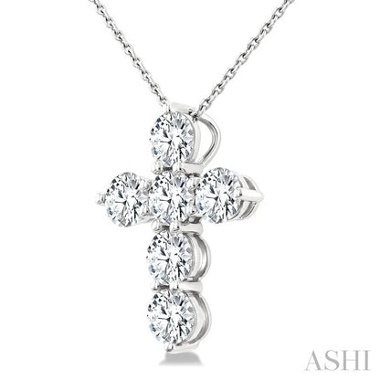 6 Stone Cross Diamond Fashion Pendant