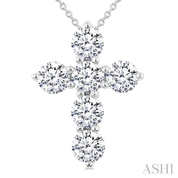 6 Stone Cross Diamond Fashion Pendant