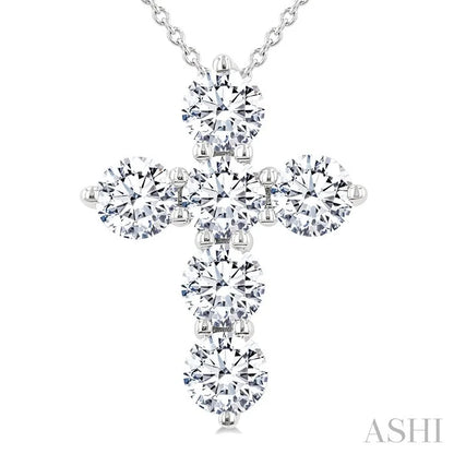 6 Stone Cross Diamond Fashion Pendant