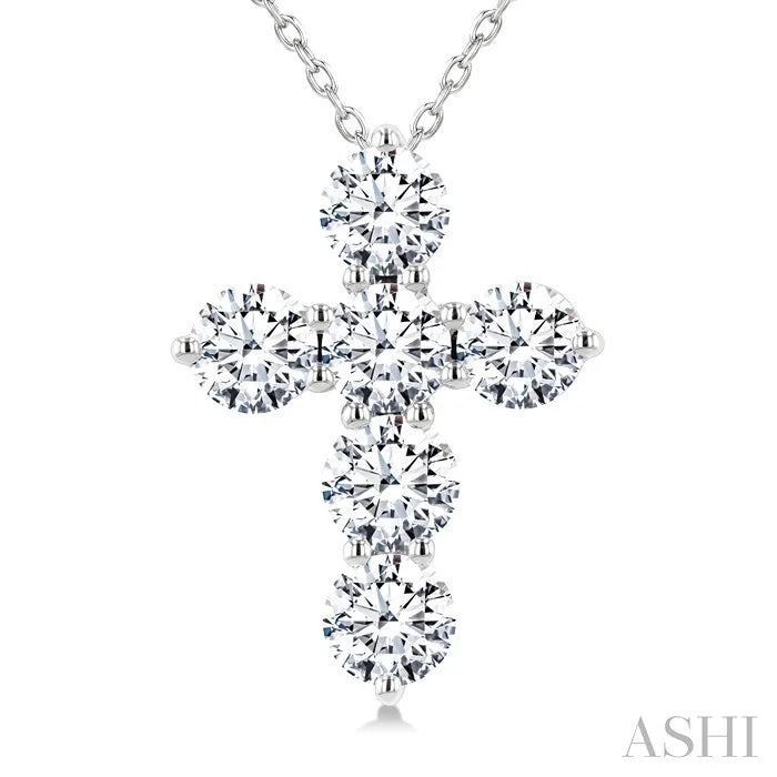 6 Stone Cross Diamond Fashion Pendant