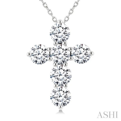 6 Stone Cross Diamond Fashion Pendant
