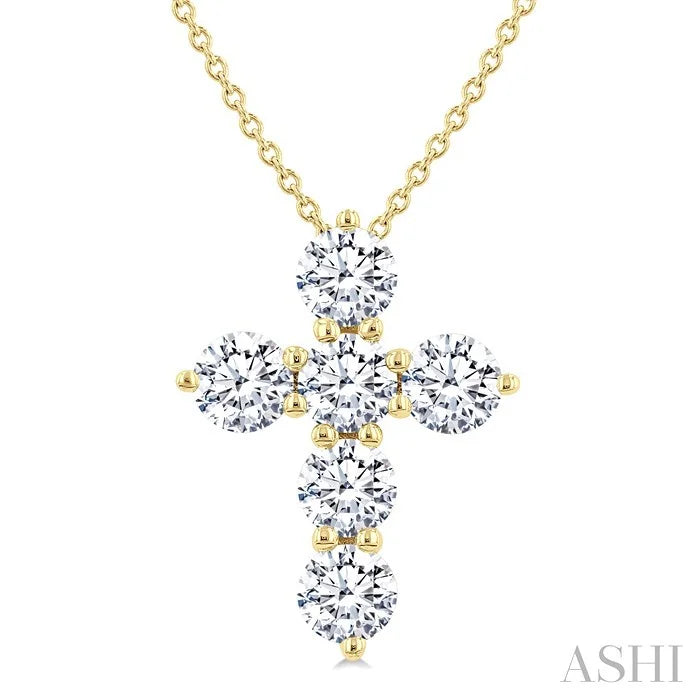 6 Stone Cross Diamond Fashion Pendant