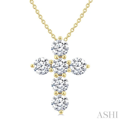 6 Stone Cross Diamond Fashion Pendant