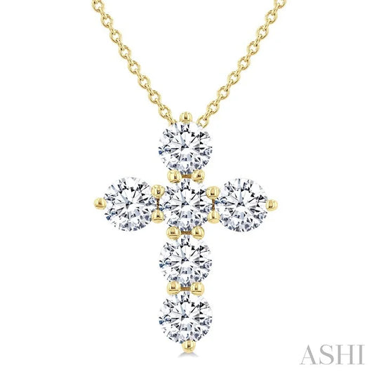 6 Stone Cross Diamond Fashion Pendant