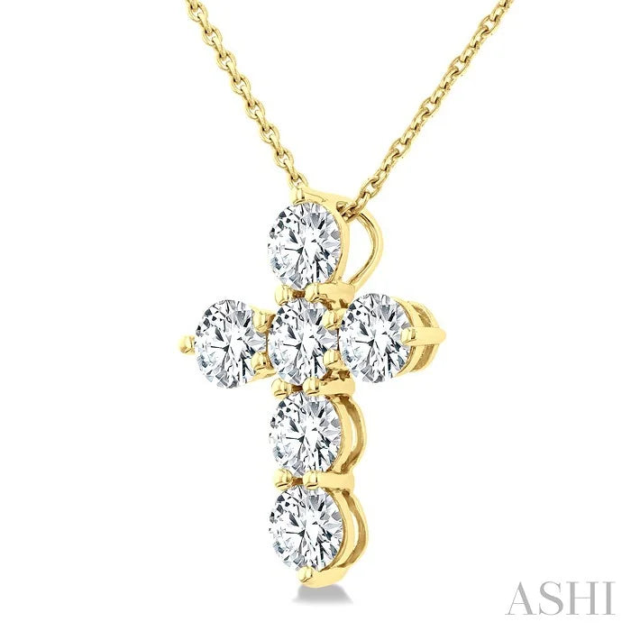 6 Stone Cross Diamond Fashion Pendant