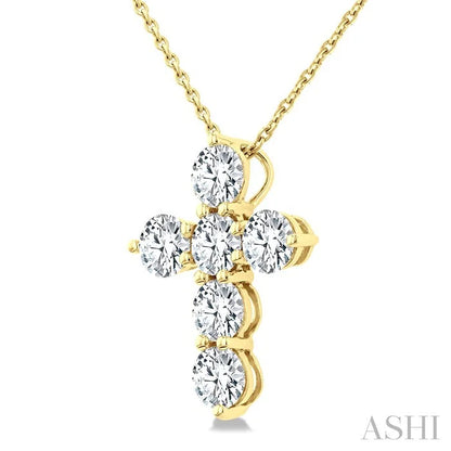 6 Stone Cross Diamond Fashion Pendant