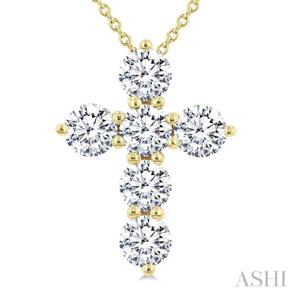 6 Stone Cross Diamond Fashion Pendant
