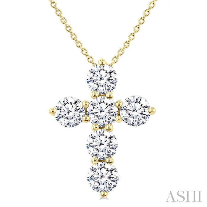 6 Stone Cross Diamond Fashion Pendant