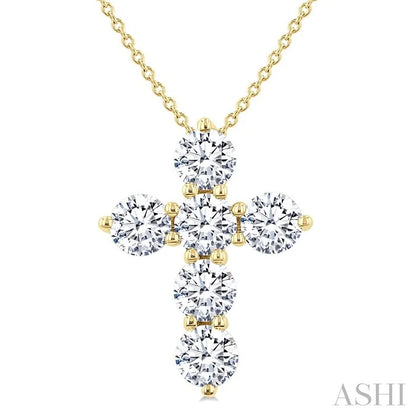 6 Stone Cross Diamond Fashion Pendant