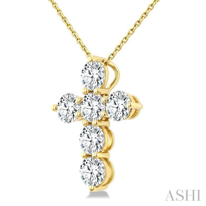 6 Stone Cross Diamond Fashion Pendant
