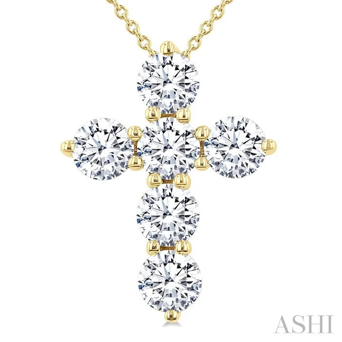 6 Stone Cross Diamond Fashion Pendant