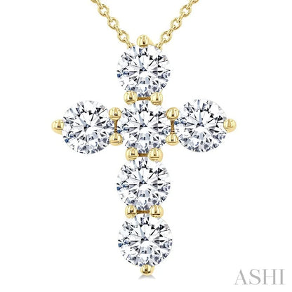 6 Stone Cross Diamond Fashion Pendant