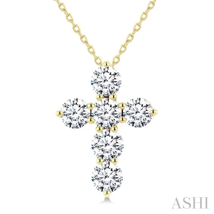 6 Stone Cross Diamond Fashion Pendant