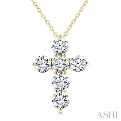 6 Stone Cross Diamond Fashion Pendant