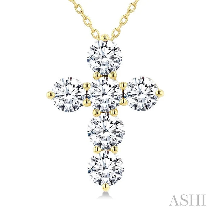 6 Stone Cross Diamond Fashion Pendant