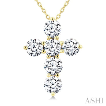 6 Stone Cross Diamond Fashion Pendant