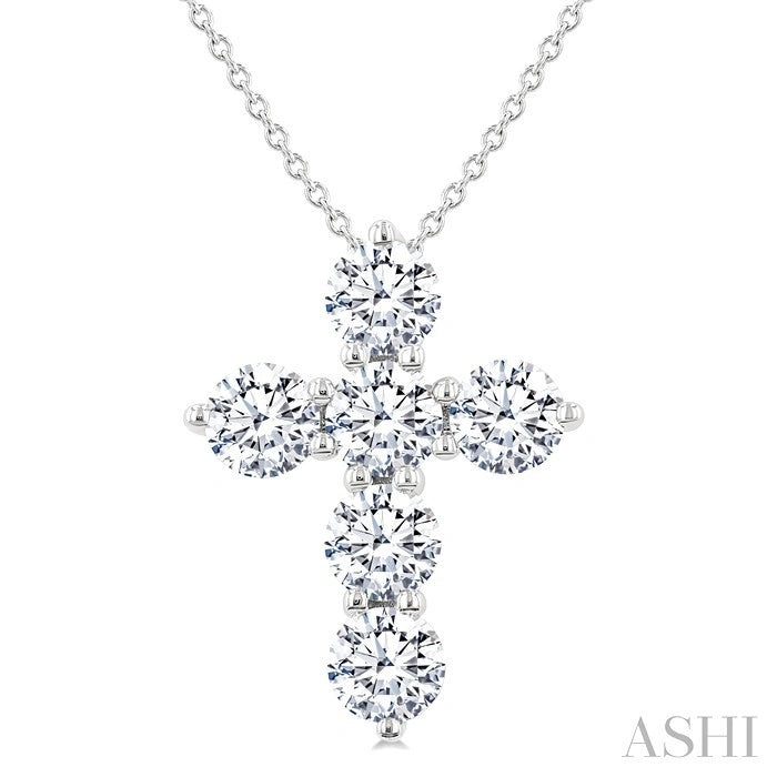 6 Stone Cross Diamond Fashion Pendant