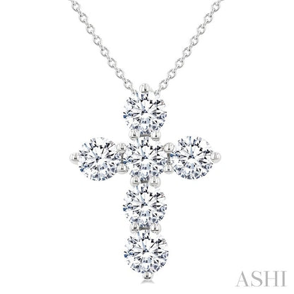 6 Stone Cross Diamond Fashion Pendant