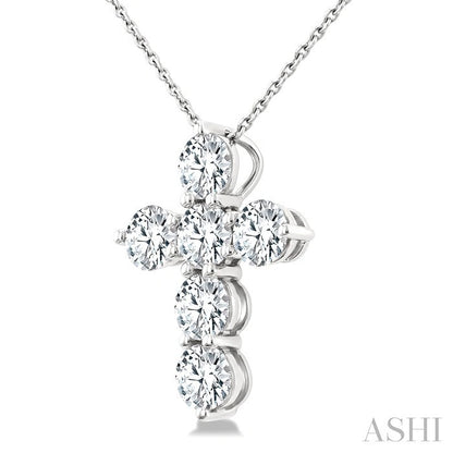6 Stone Cross Diamond Fashion Pendant