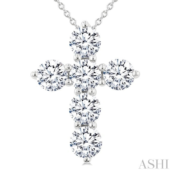 6 Stone Cross Diamond Fashion Pendant