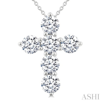 6 Stone Cross Diamond Fashion Pendant