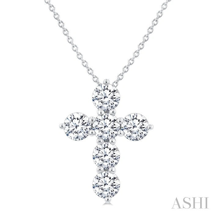 6 Stone Cross Diamond Fashion Pendant