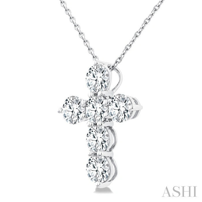 6 Stone Cross Diamond Fashion Pendant