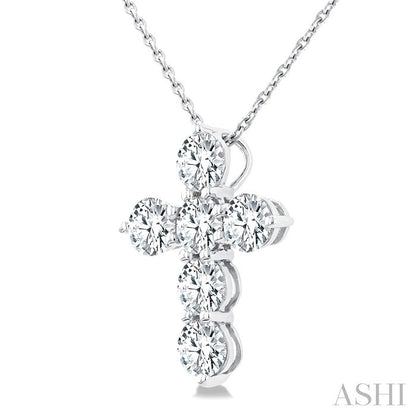 6 Stone Cross Diamond Fashion Pendant