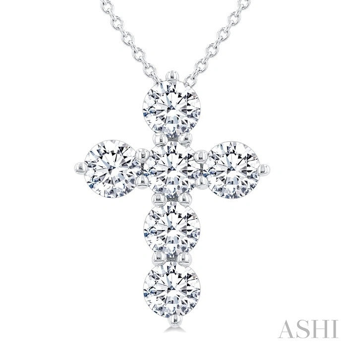 6 Stone Cross Diamond Fashion Pendant