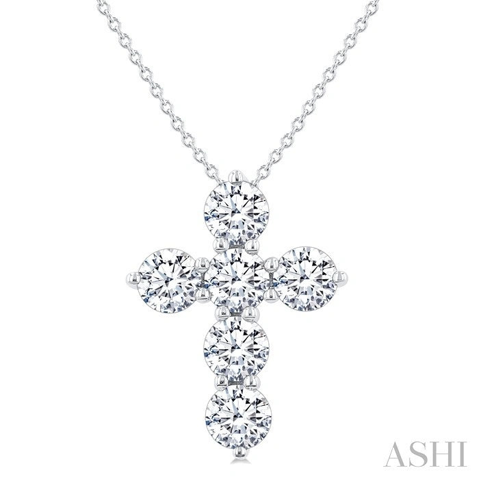 6 Stone Cross Diamond Fashion Pendant