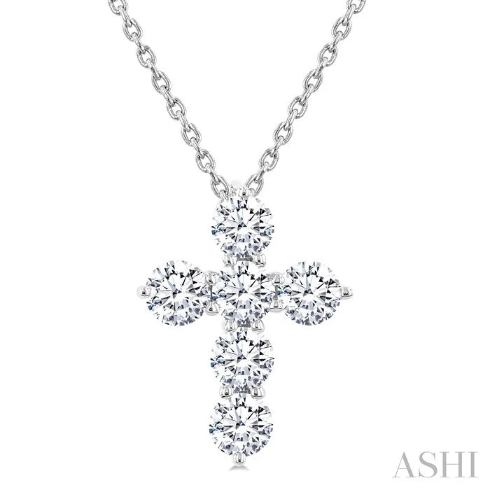 6 Stone Cross Diamond Fashion Pendant