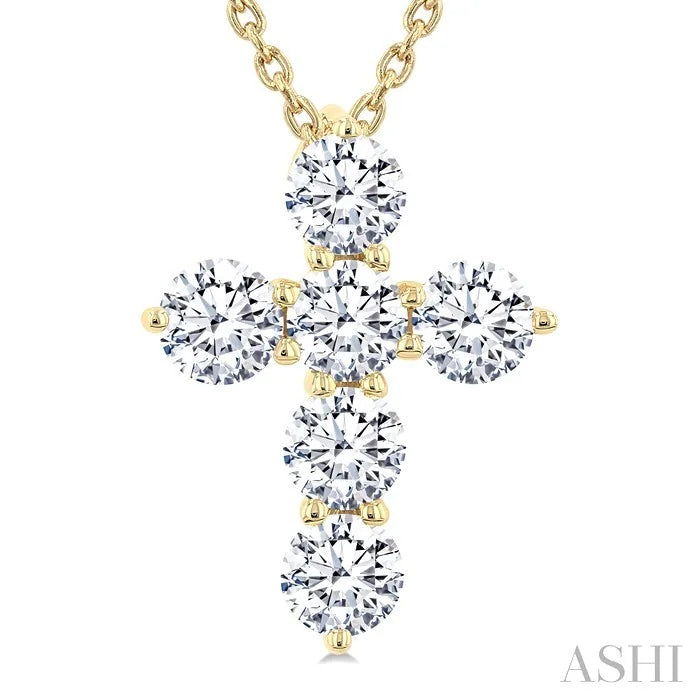 6 Stone Cross Diamond Fashion Pendant