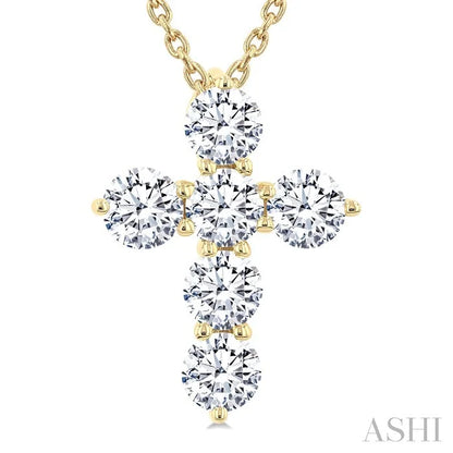 6 Stone Cross Diamond Fashion Pendant