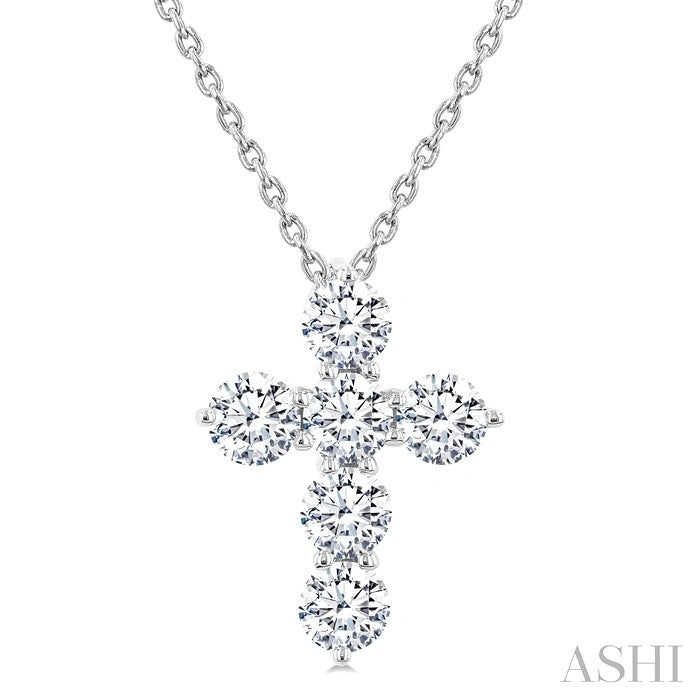 6 Stone Cross Diamond Fashion Pendant