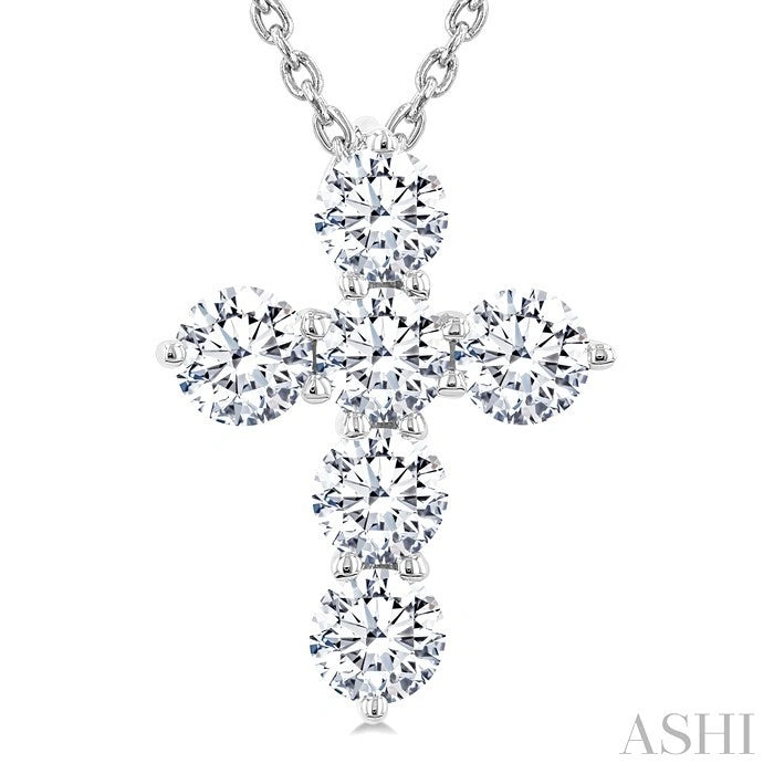 6 Stone Cross Diamond Fashion Pendant