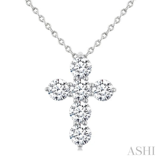 6 Stone Cross Diamond Fashion Pendant