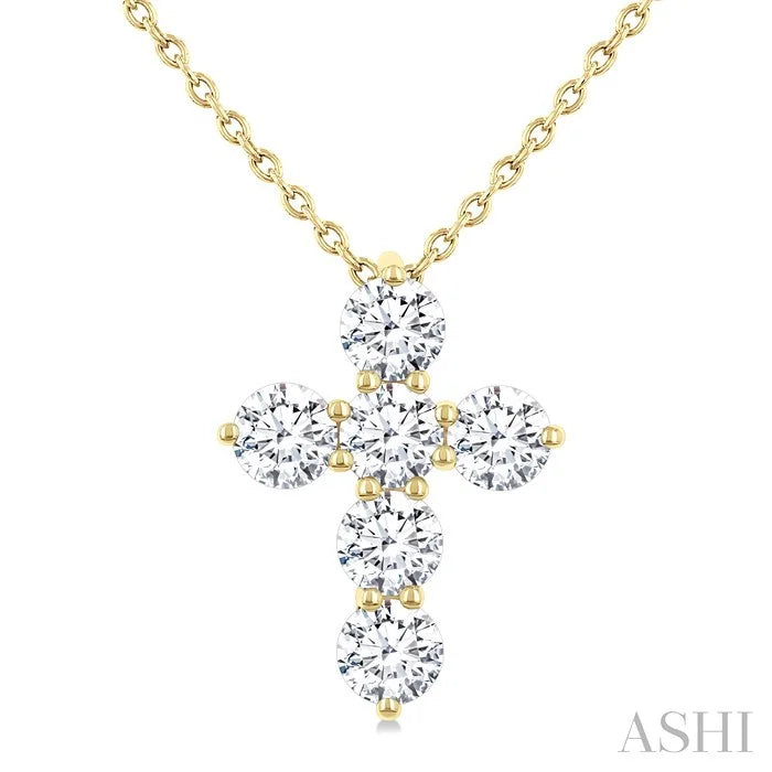 6 Stone Cross Diamond Fashion Pendant
