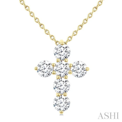 6 Stone Cross Diamond Fashion Pendant