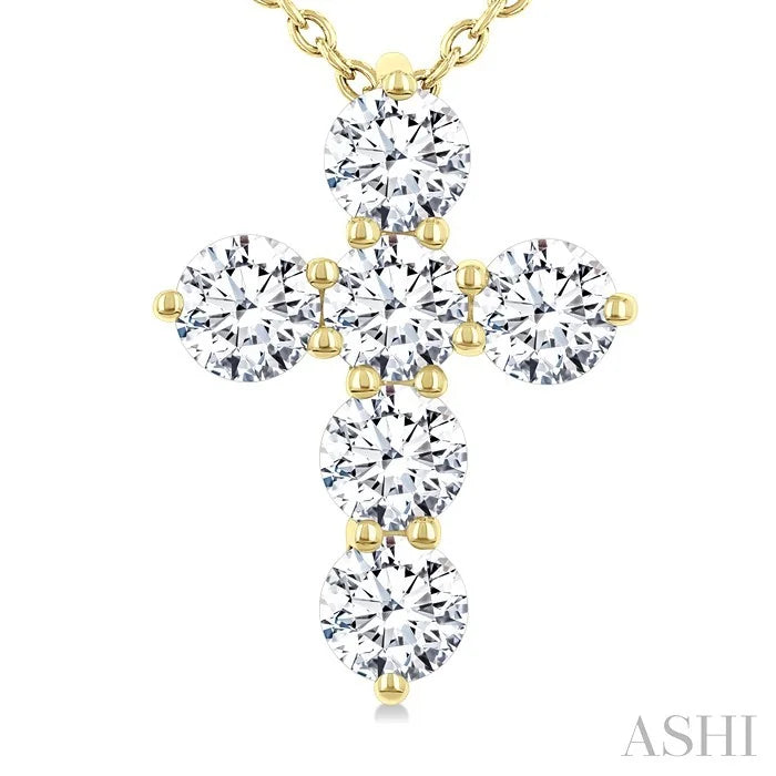 6 Stone Cross Diamond Fashion Pendant