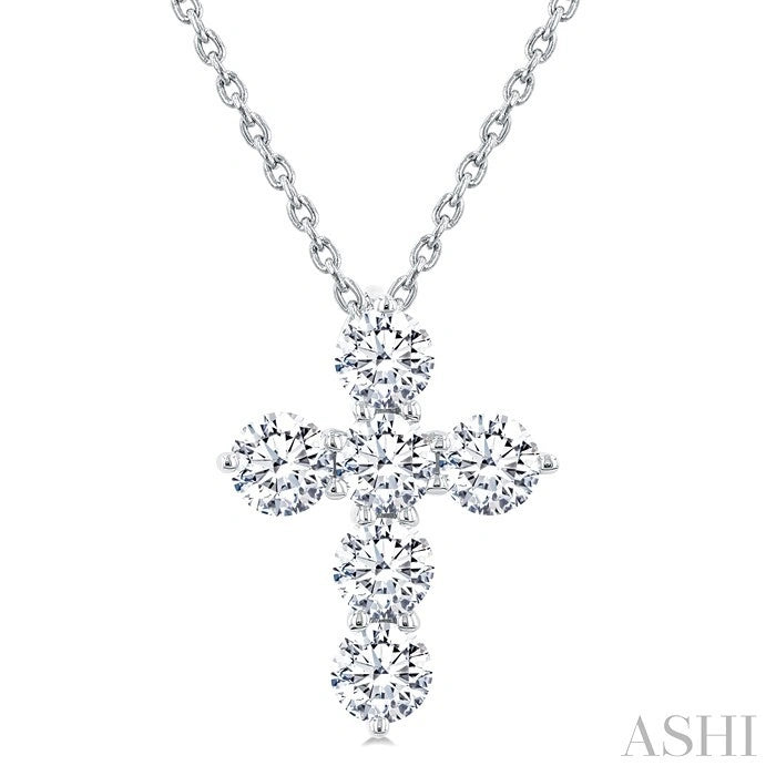 6 Stone Cross Diamond Fashion Pendant