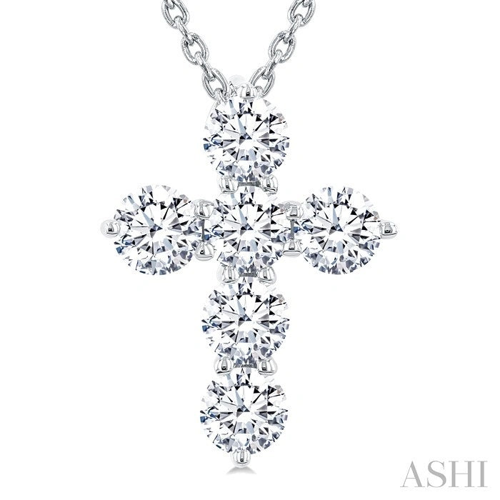 6 Stone Cross Diamond Fashion Pendant