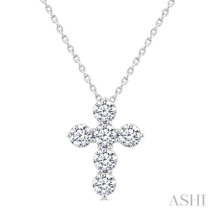6 Stone Cross Diamond Fashion Pendant