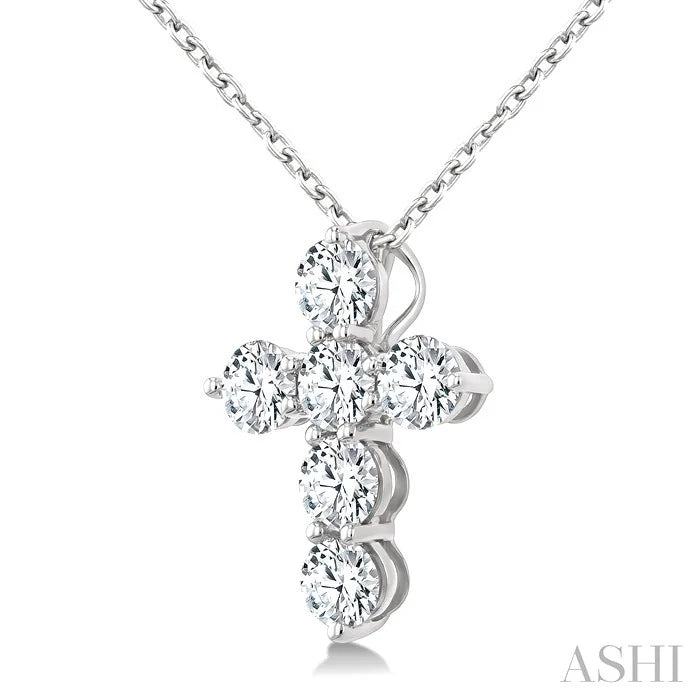 6 Stone Cross Diamond Fashion Pendant
