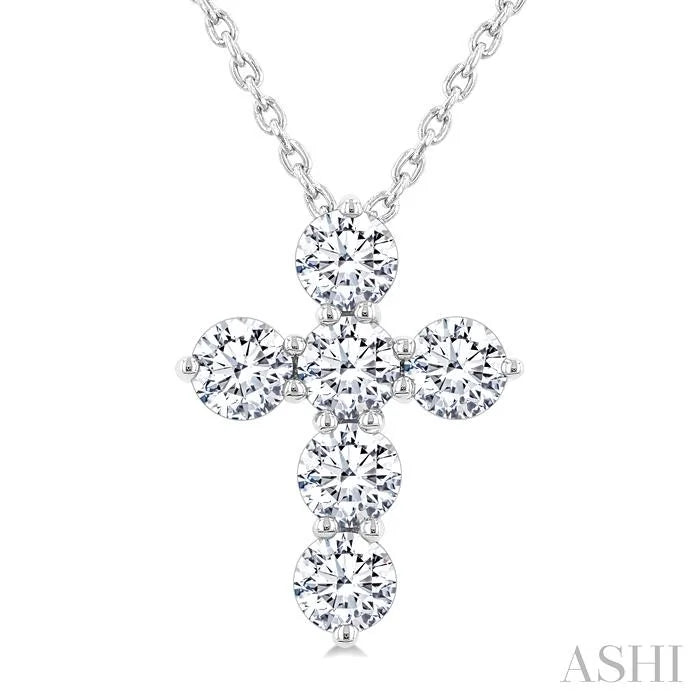 6 Stone Cross Diamond Fashion Pendant