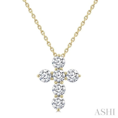 6 Stone Cross Diamond Fashion Pendant