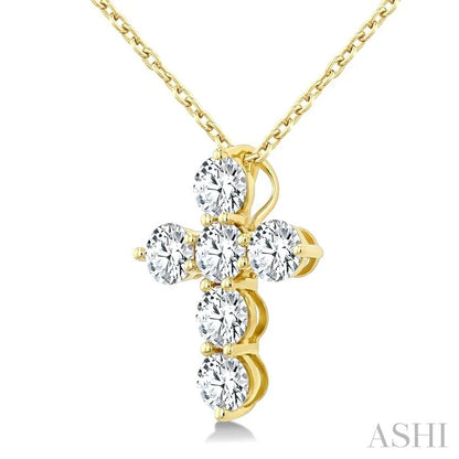 6 Stone Cross Diamond Fashion Pendant