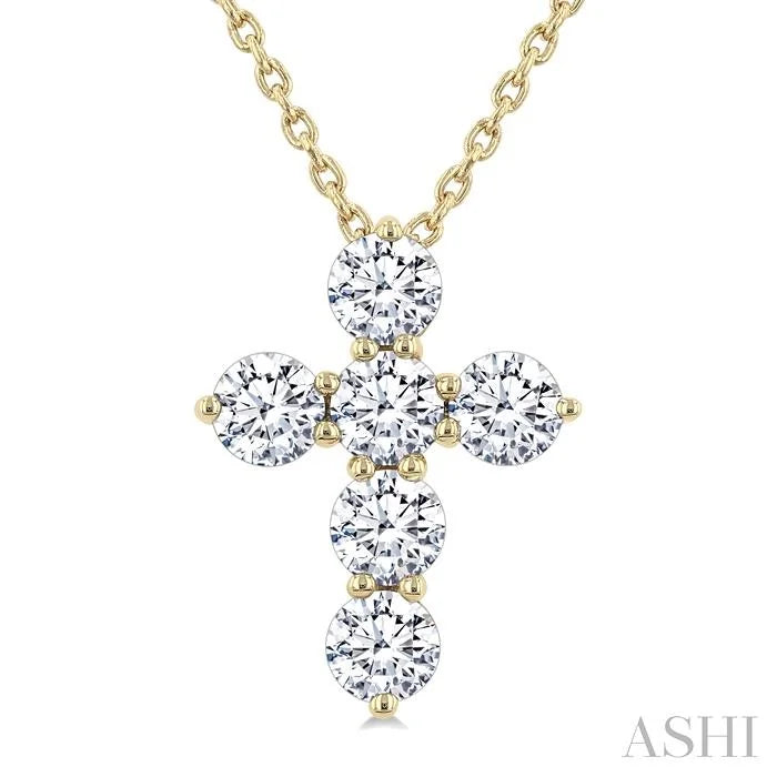 6 Stone Cross Diamond Fashion Pendant