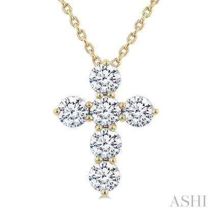 6 Stone Cross Diamond Fashion Pendant